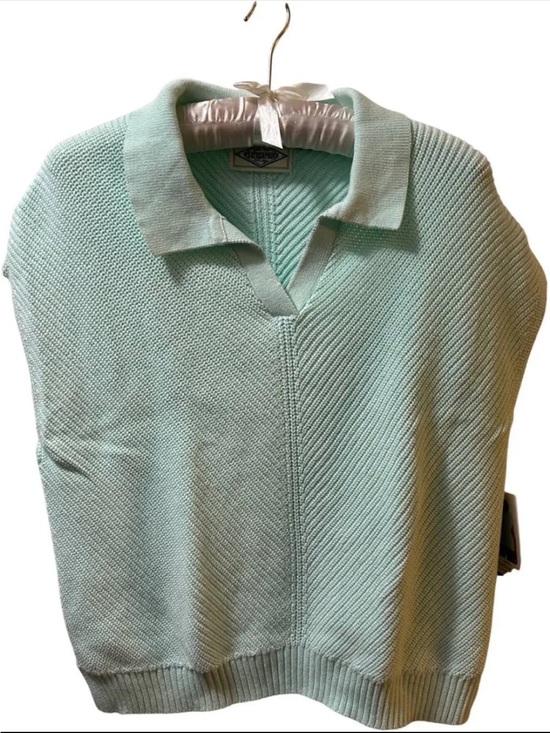 Weatherproof Sweaters - Weatherproof Mint Green Polo Knit Vest- beautiful color for spring